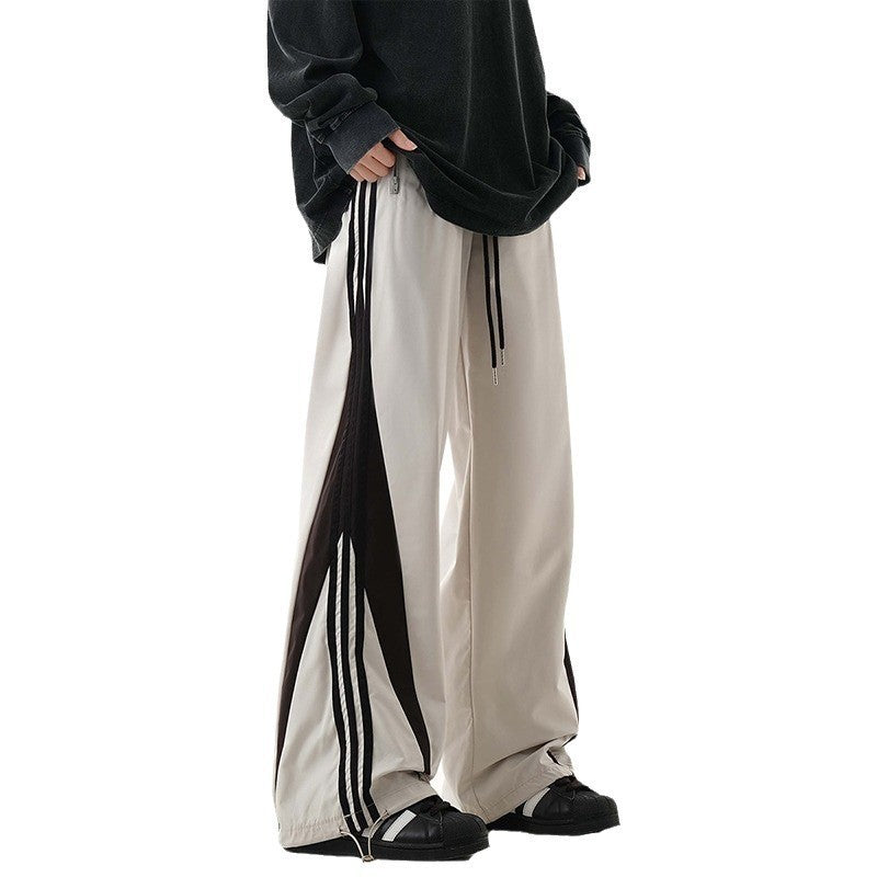American Retro Striped Sweatpants For Men And Women