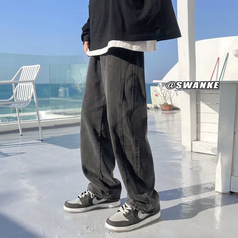 INS Hong Kong Style Loose Straight Mop Wide Leg