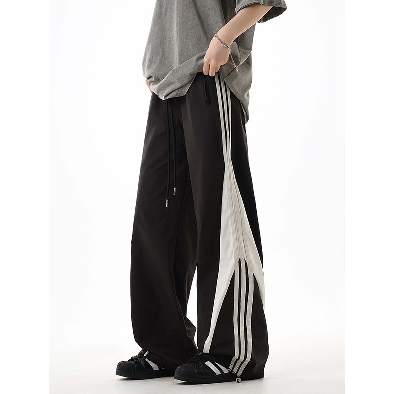 American Retro Striped Sweatpants For Men And Women